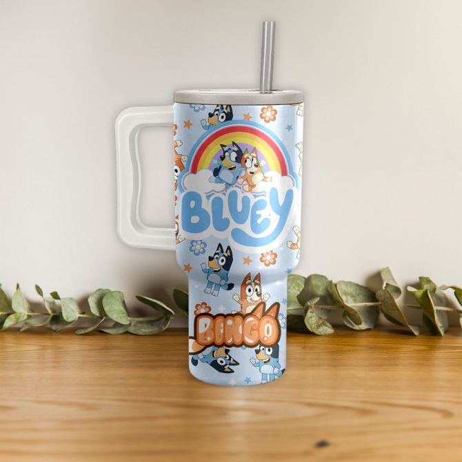 Bluey & Bingo Kids' Insulated Tumbler with Handle - Fun & Durable Travel Cup - Image 3