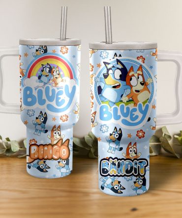 Bluey & Bingo Kids' Insulated Tumbler with Handle - Fun & Durable Travel Cup