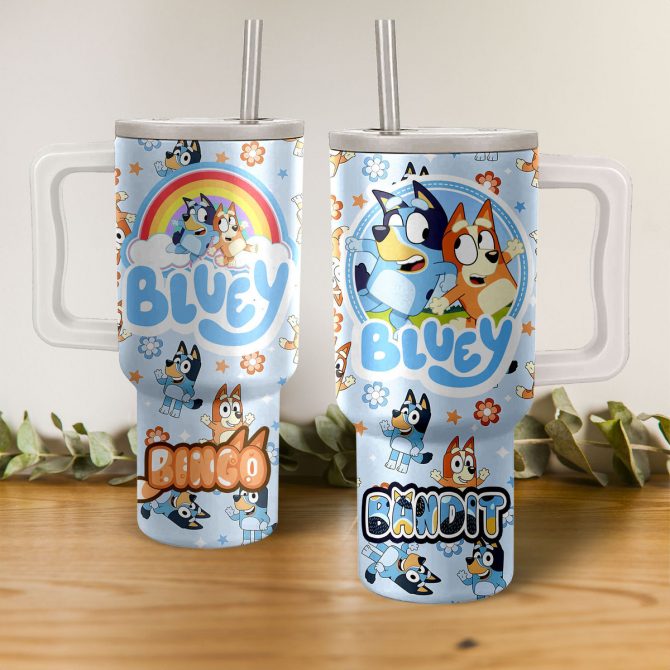 Bluey & Bingo Kids' Insulated Tumbler with Handle - Fun & Durable Travel Cup