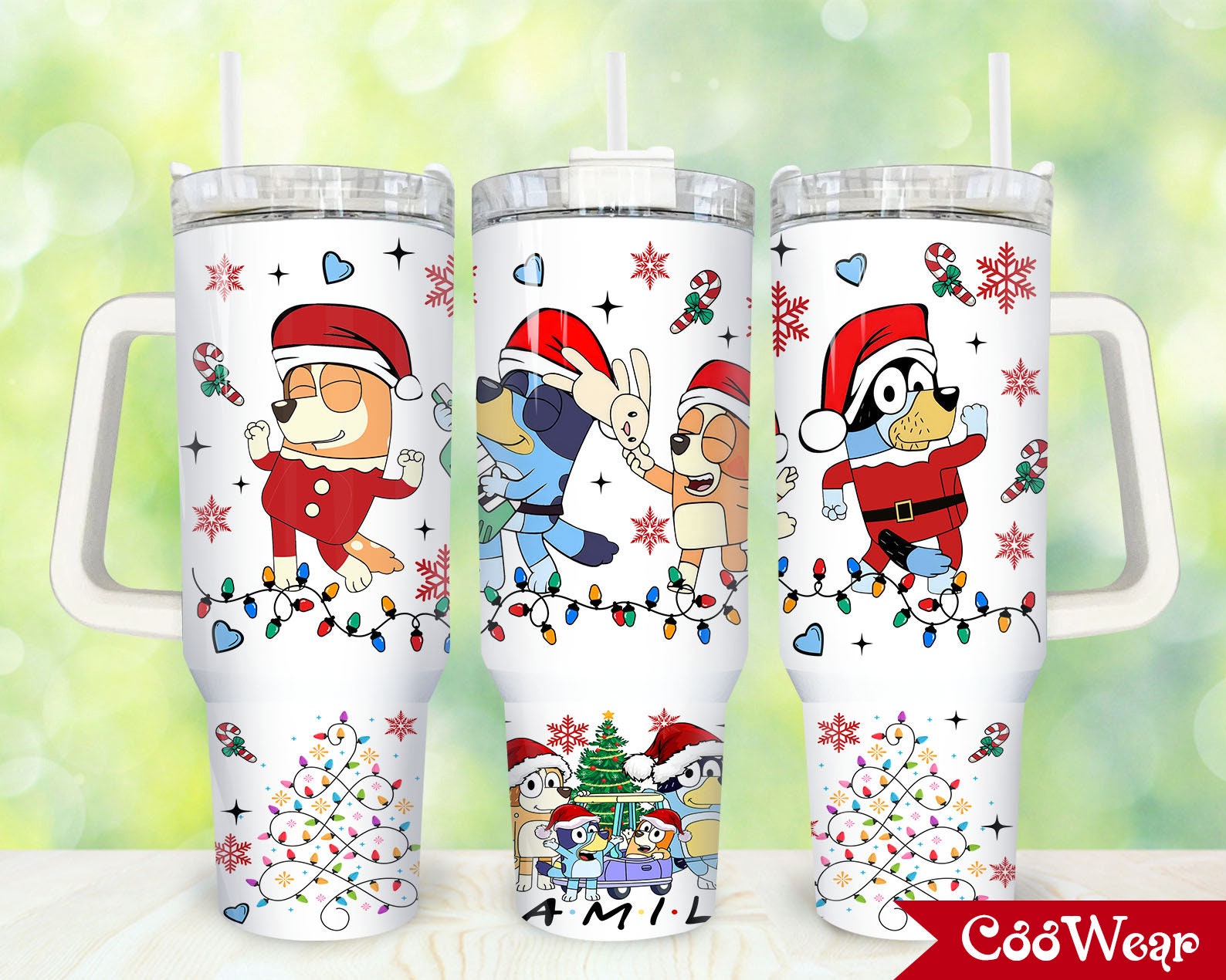 Festive Holiday Cartoon Tumbler with Handle - Perfect Gift for Kids & Adults
