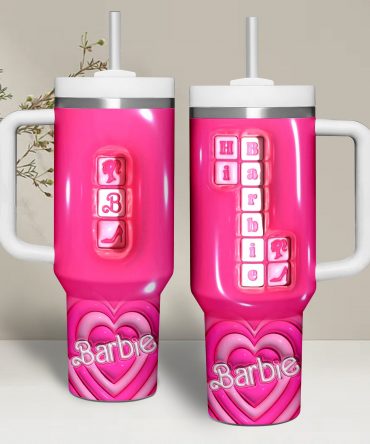 Stylish Pink Insulated Tumbler with Handle - Perfect for On-the-Go Refreshment