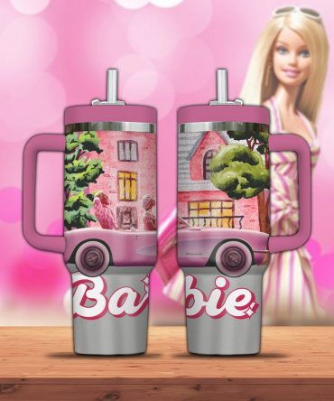 Chic Barbie-Themed Travel Mug with Handle - Perfect Gift for Fans