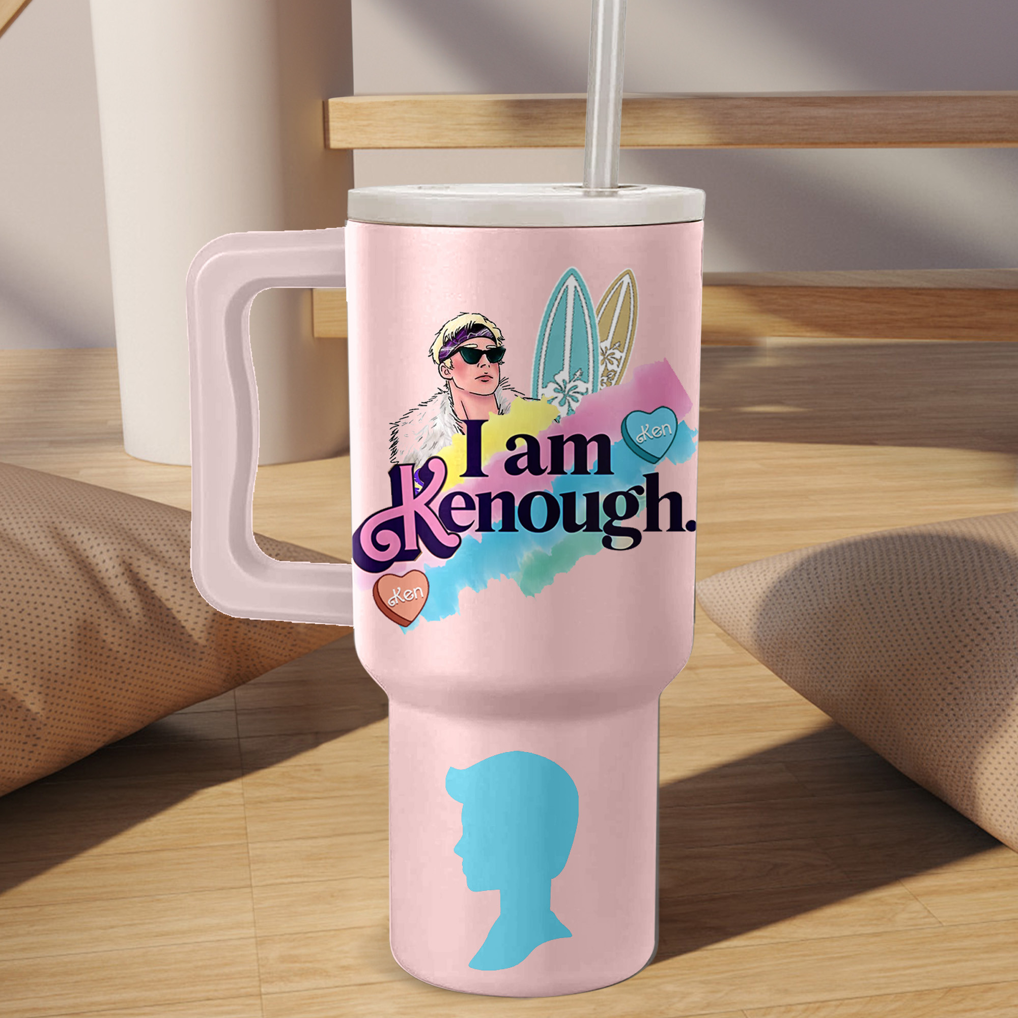 Ken-Themed Double-Wall Tumbler with Straw - Fun and Stylish Hydration - Image 2