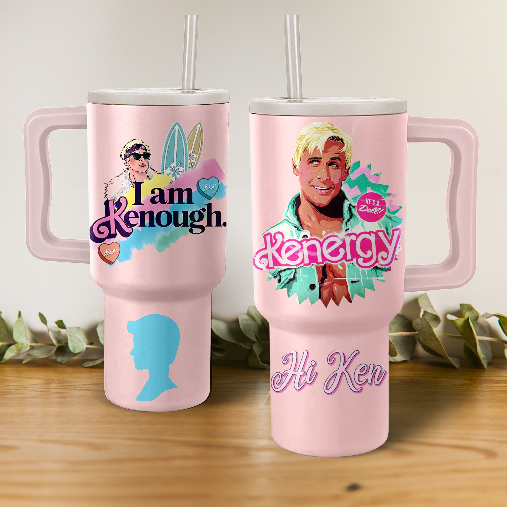 Ken-Themed Double-Wall Tumbler with Straw - Fun and Stylish Hydration