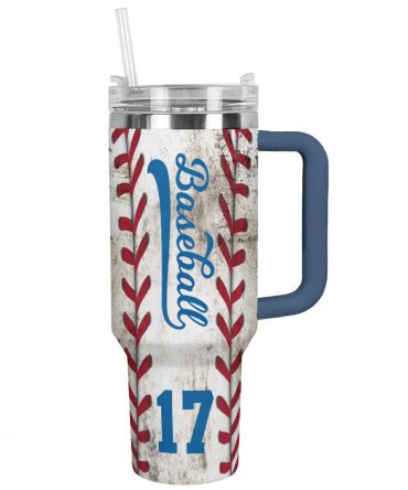 Personalized Baseball Tumbler with Handle - Perfect Gift for Sports Fans