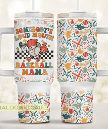 Baseball Mama Tumbler - Fun & Colorful Design for Loud and Proud Moms