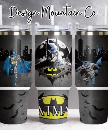Batman Insulated Tumbler - Double Wall Stainless Steel Travel Cup with Lid & Straw