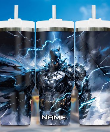 Custom Superhero Stainless Steel Tumbler with Straw - Personalized Design
