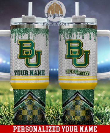 Personalized Baylor Bears Tumbler with Straw - Custom Name & Logo