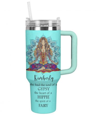 Personalized Hippie Spirit Tumbler - Soul of a Gypsy, Heart of a Hippie, Spirit of a Fairy