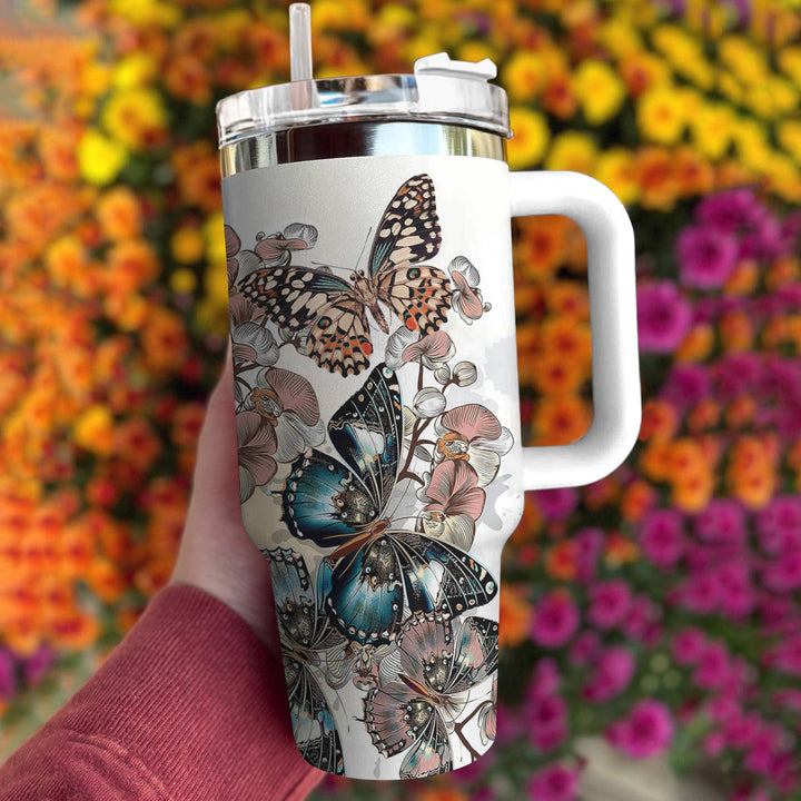 Butterfly Garden Stainless Steel Travel Mug - Insulated & Leak-Proof