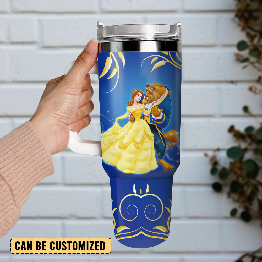 Enchanting Beauty & Beast Travel Mug - Keeps Drinks Hot/Cold, Perfect Gift for Disney Fans - Image 2
