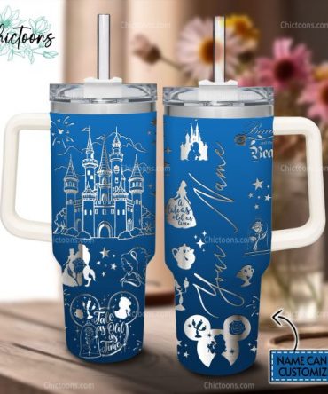 Personalized Castle Magic Tumbler with Handle - Custom Name Gift
