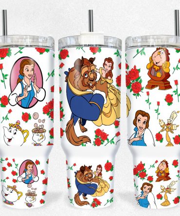 Beauty and the Beast Themed Travel Mug - Double-Walled Insulated Tumbler