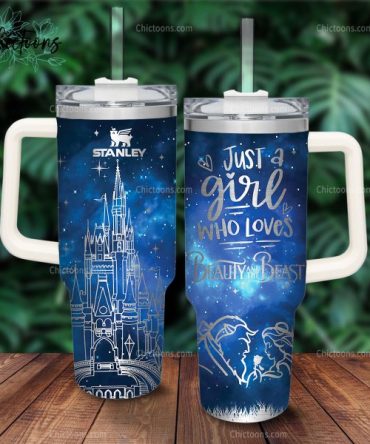 Magical Beauty and the Beast Tumbler - Insulated Cup with Lid & Straw