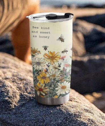 Eco-Friendly Floral Bee Insulated Tumbler - Stay Kind & Sweet