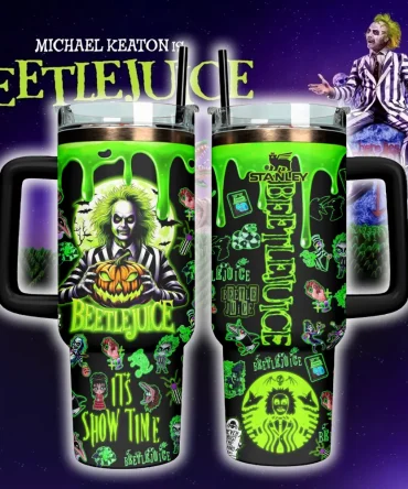 Beetlejuice x Halloween Custom Stanley Cup 40 oz 30 oz Tumbler With Handle