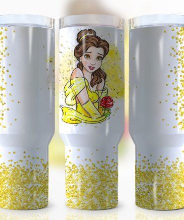 Enchanting Princess Glitter Tumbler with Handle - Perfect for Kids & Fans