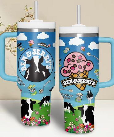 Ben & Jerry's Fun Design Travel Mug with Straw - 40oz