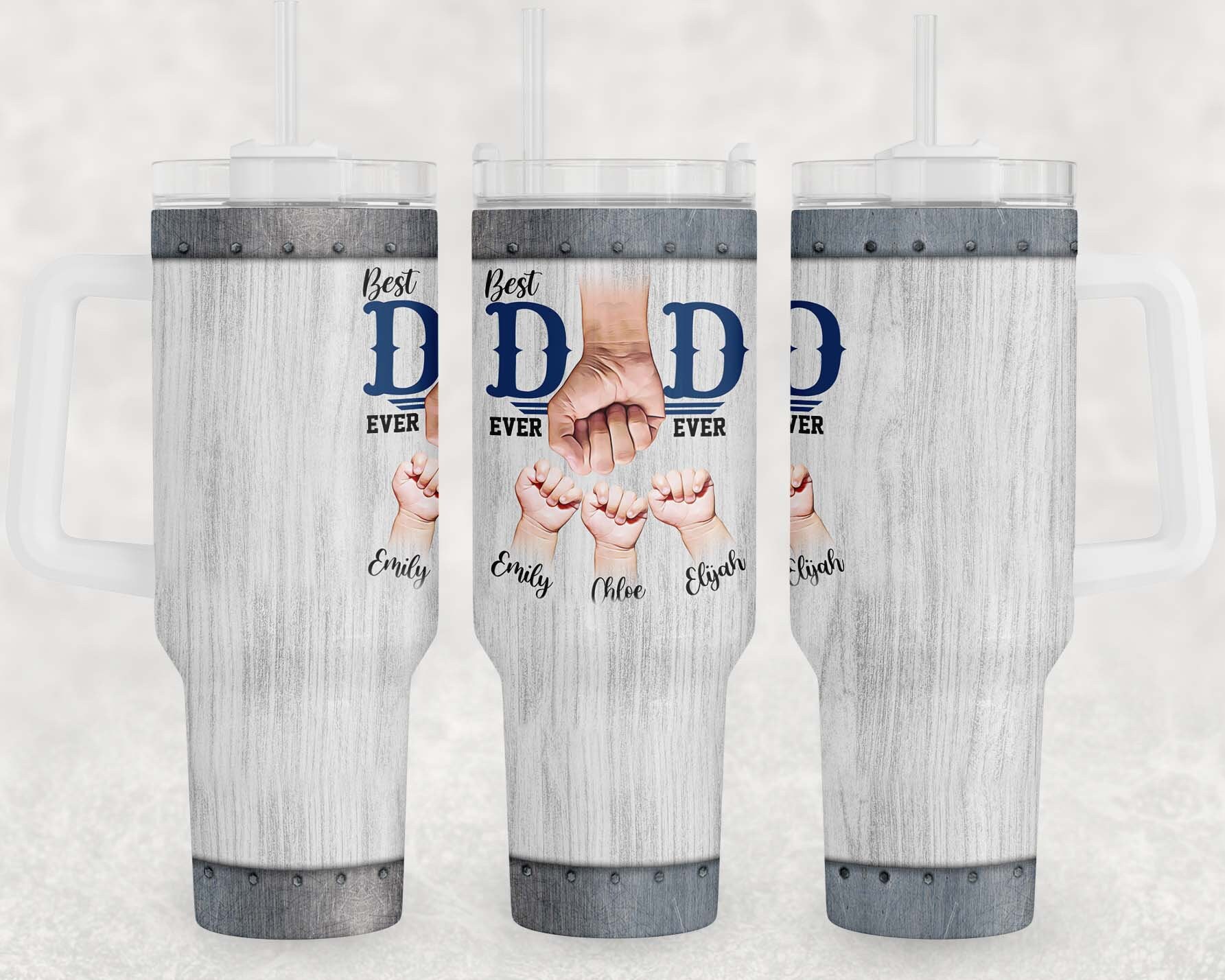 Personalized 'Best Dad Ever' Tumbler with Custom Names - Perfect Father's Day Gift - Image 3