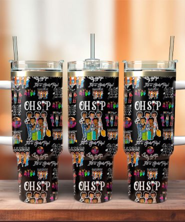 Colorful Character Stainless Steel Tumbler with Handle - 40oz