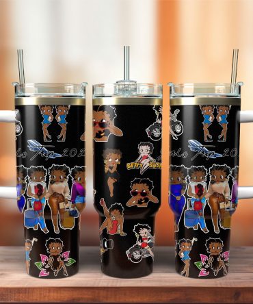 Trendy Cartoon Character Travel Mug with Handle - Perfect for Girls' Trip 2023