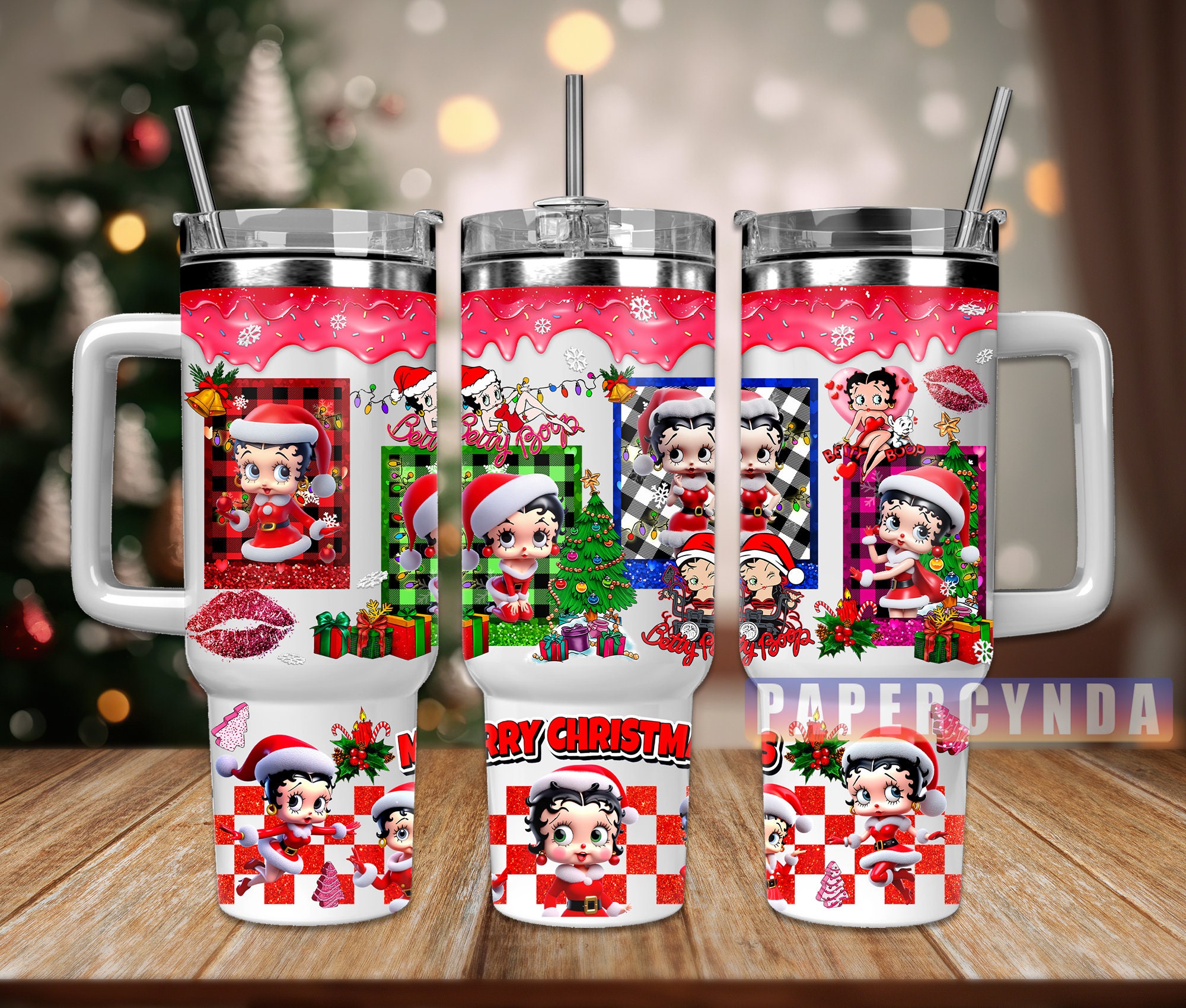 Festive Holiday Tumbler Mug - Christmas Cheer with Cute Character Design