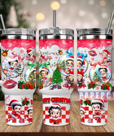 Festive Christmas Character Travel Mug with Handle & Straw - Perfect Holiday Gift