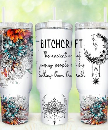 Floral & Moon Design Tumbler with Straw - Perfect Gift for Sassy Souls
