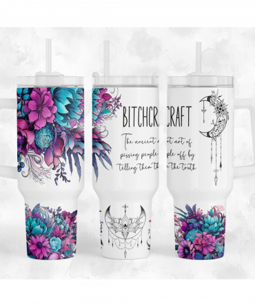 Floral Magic Insulated Tumbler with Bold Quote - 40oz