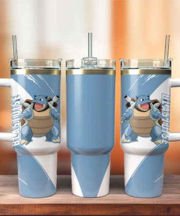 Blastoise Tumbler with Handle - Insulated Travel Mug for Pokémon Fans