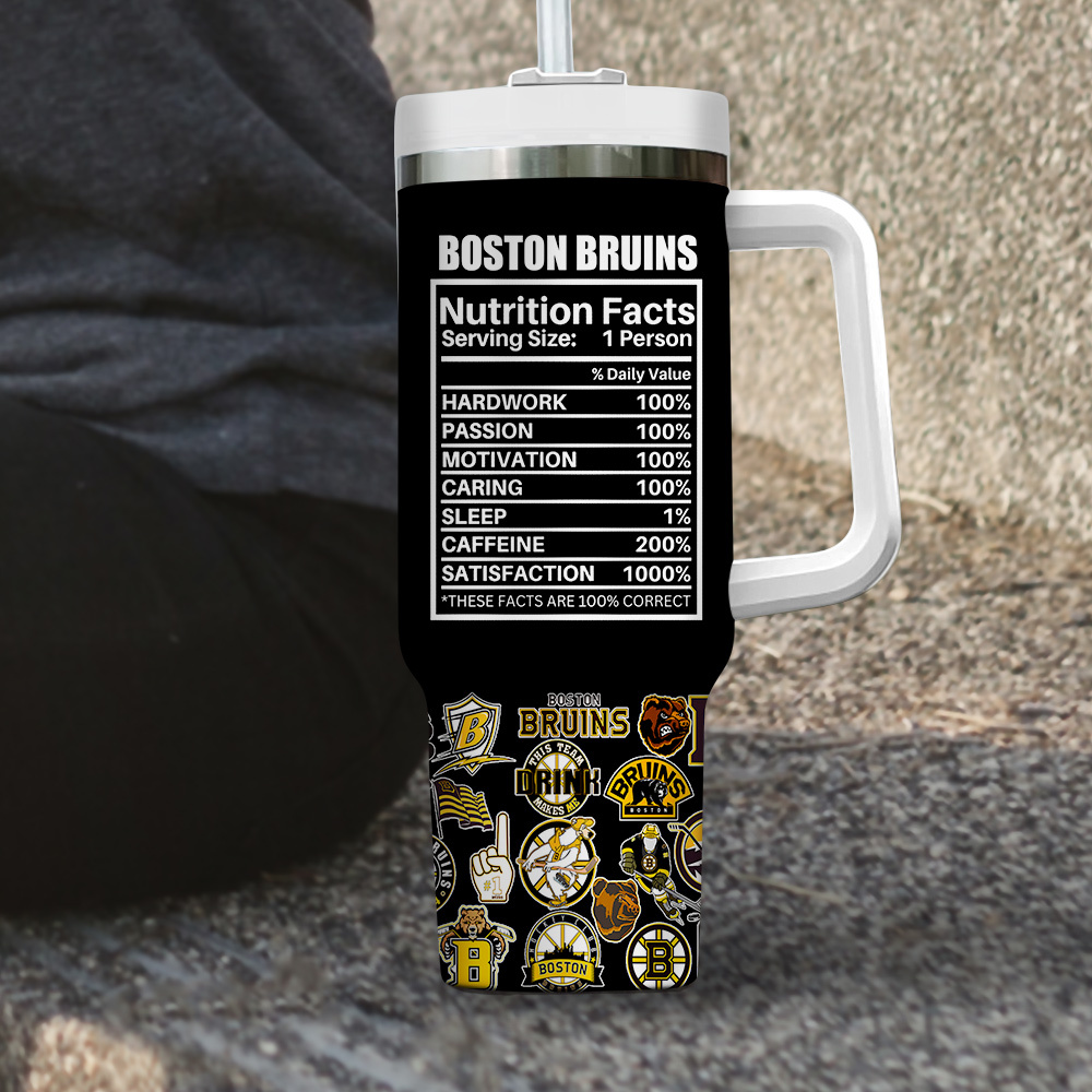 Boston Bruins Stainless Steel Tumbler - Double Wall Insulated Travel Mug - Image 3