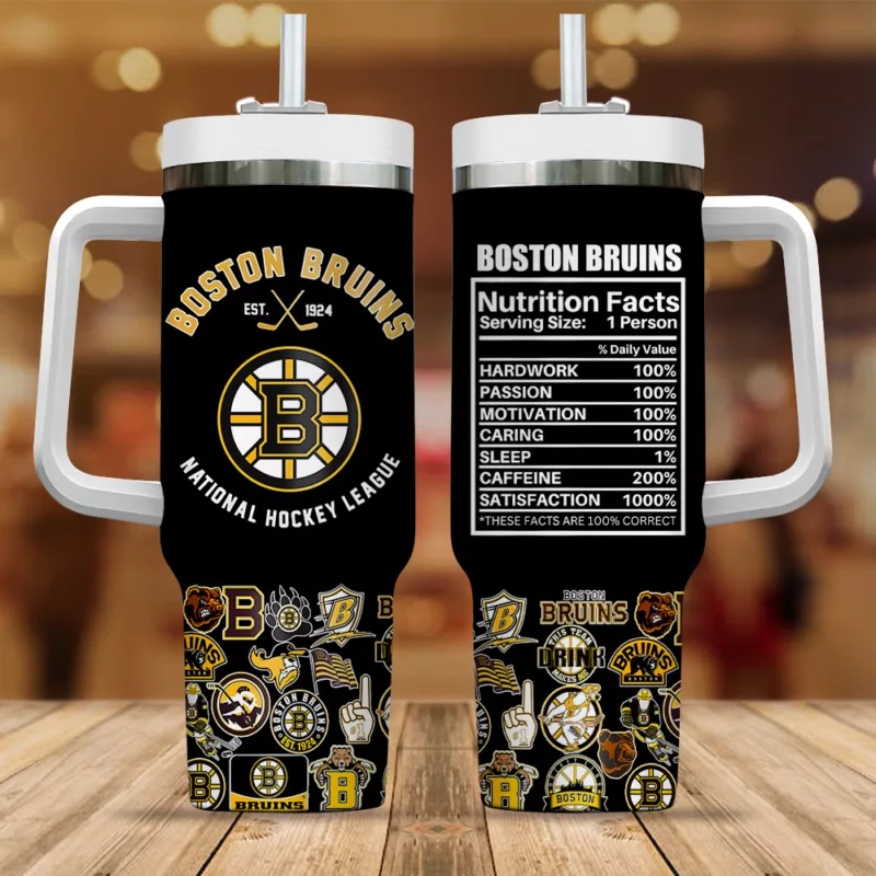 Boston Bruins Stainless Steel Tumbler - Double Wall Insulated Travel Mug - Image 5
