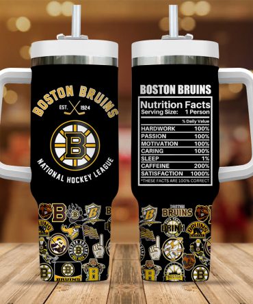 Boston Bruins Stainless Steel Tumbler - Double Wall Insulated Travel Mug