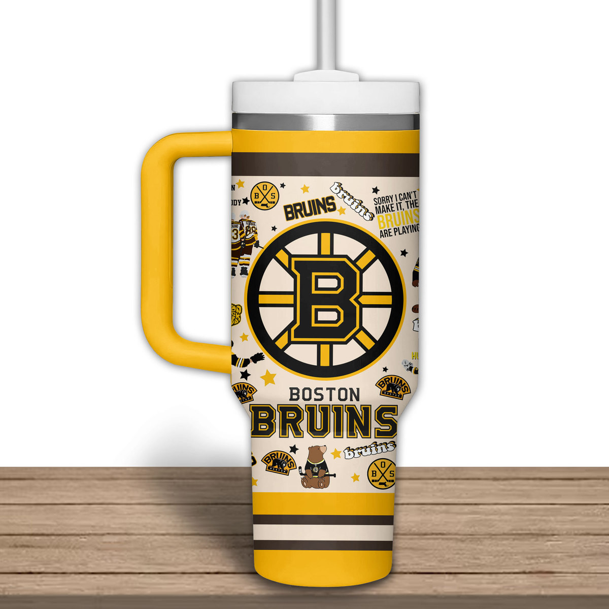 Customizable Boston Bruins Travel Mug - Personalized Name & Number - Image 5