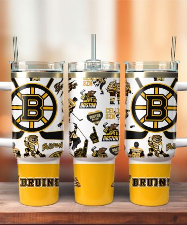 Boston Hockey Team Tumbler with Handle - Insulated Travel Mug