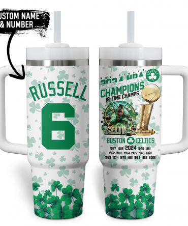 Custom Boston Basketball Champions Mug - Personalized Name & Number