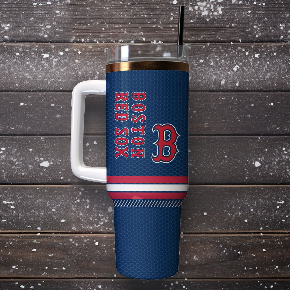 Boston Red Sox Insulated Tumbler with Handle - Perfect for Hot & Cold Drinks - Image 4