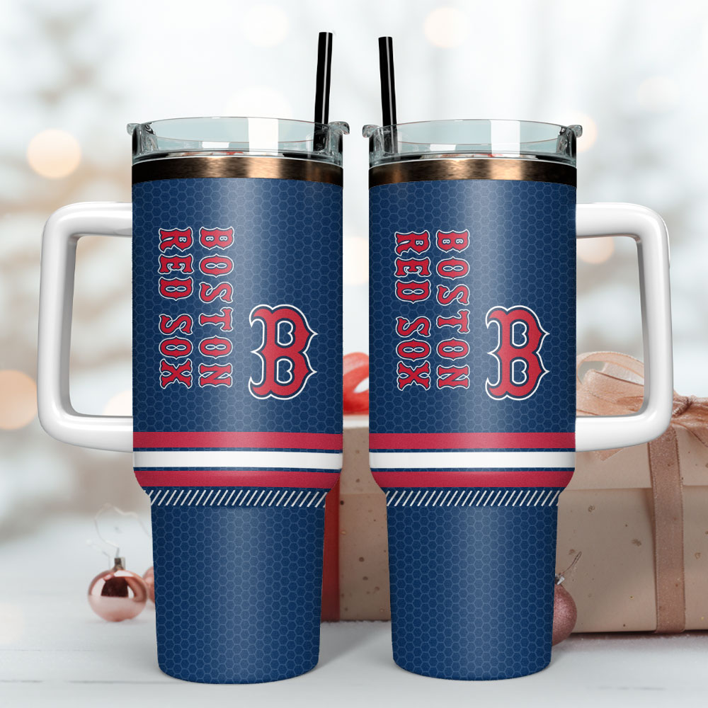 Boston Red Sox Insulated Tumbler with Handle - Perfect for Hot & Cold Drinks - Image 2