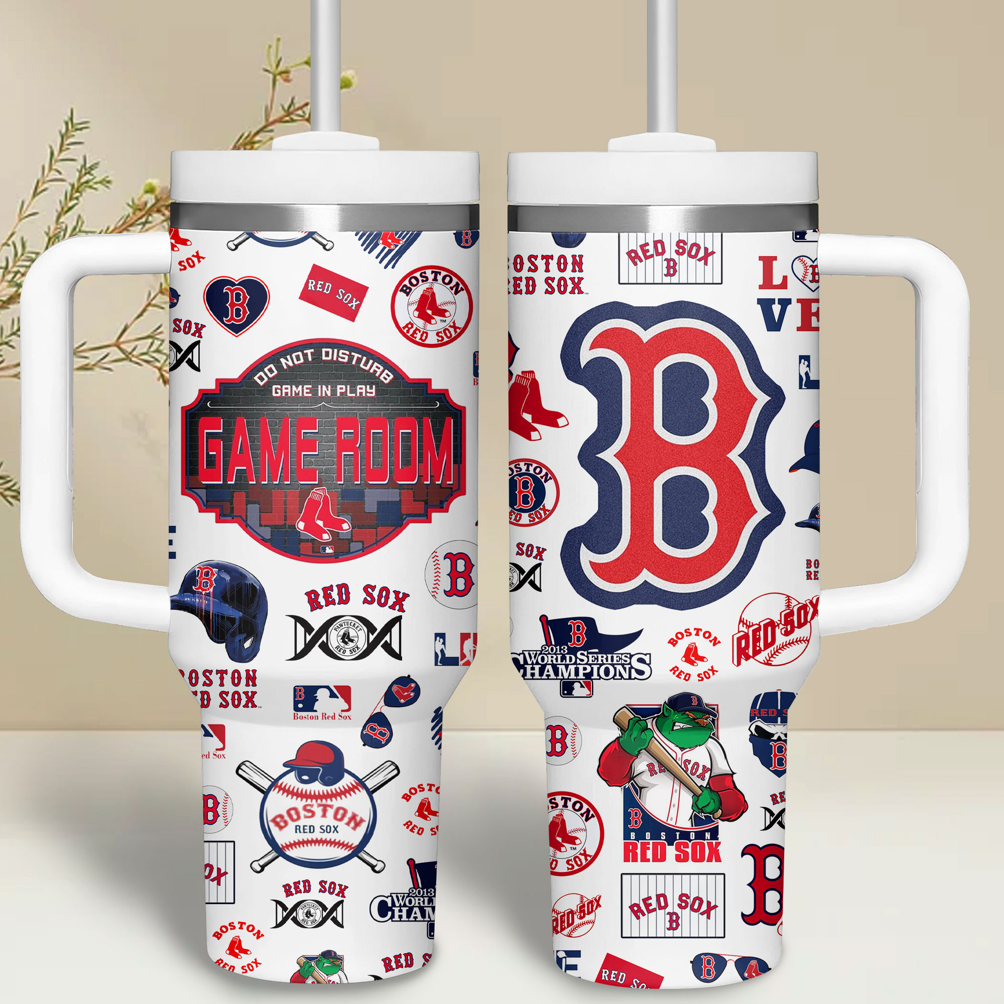 Celebrate Your Team Spirit with Boston Red Sox Game Room Tumbler Mug - Image 2