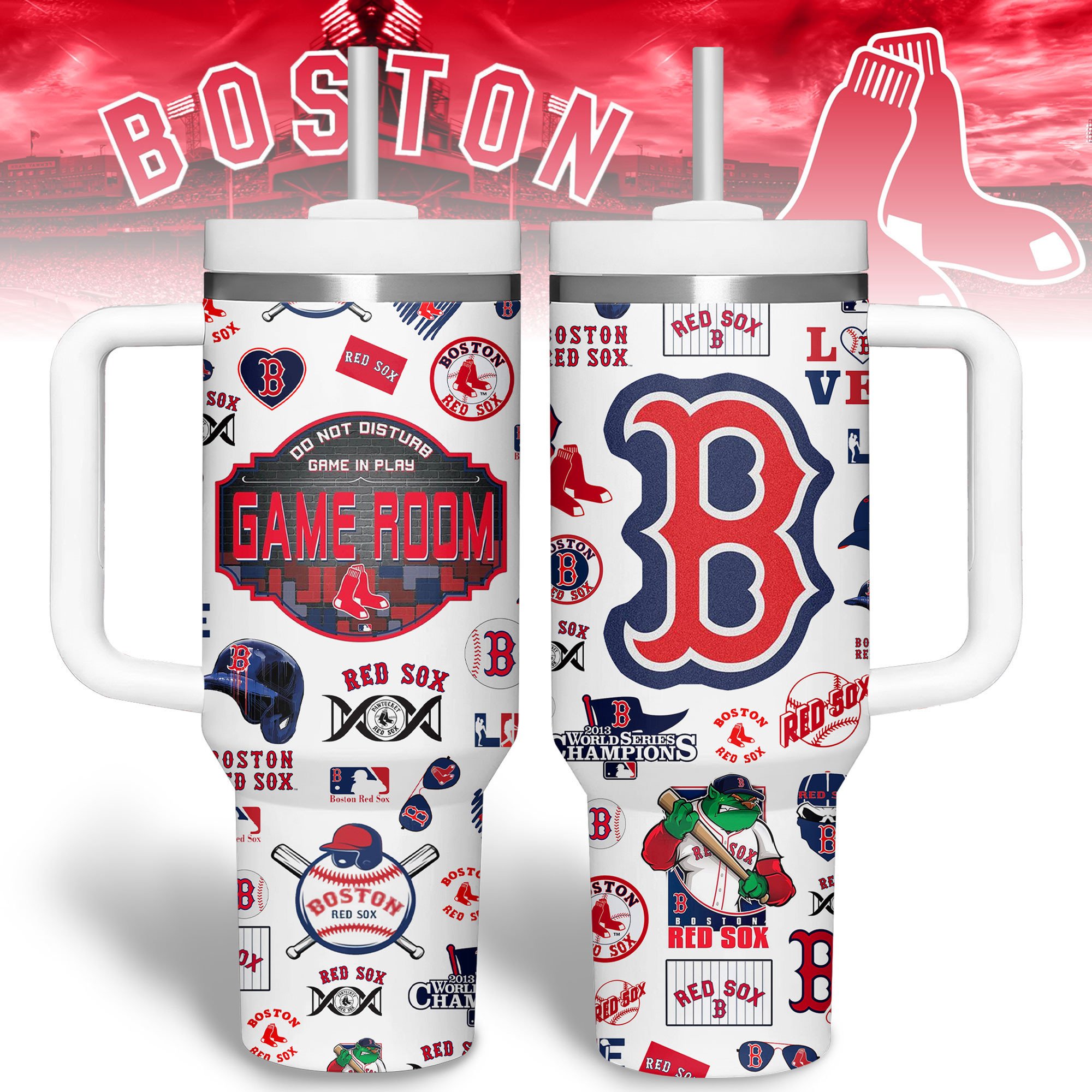 Celebrate Your Team Spirit with Boston Red Sox Game Room Tumbler Mug