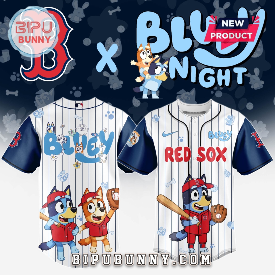Boston Red Sox MLB x Bluey And Bingo Baseball Jersey - Image 2
