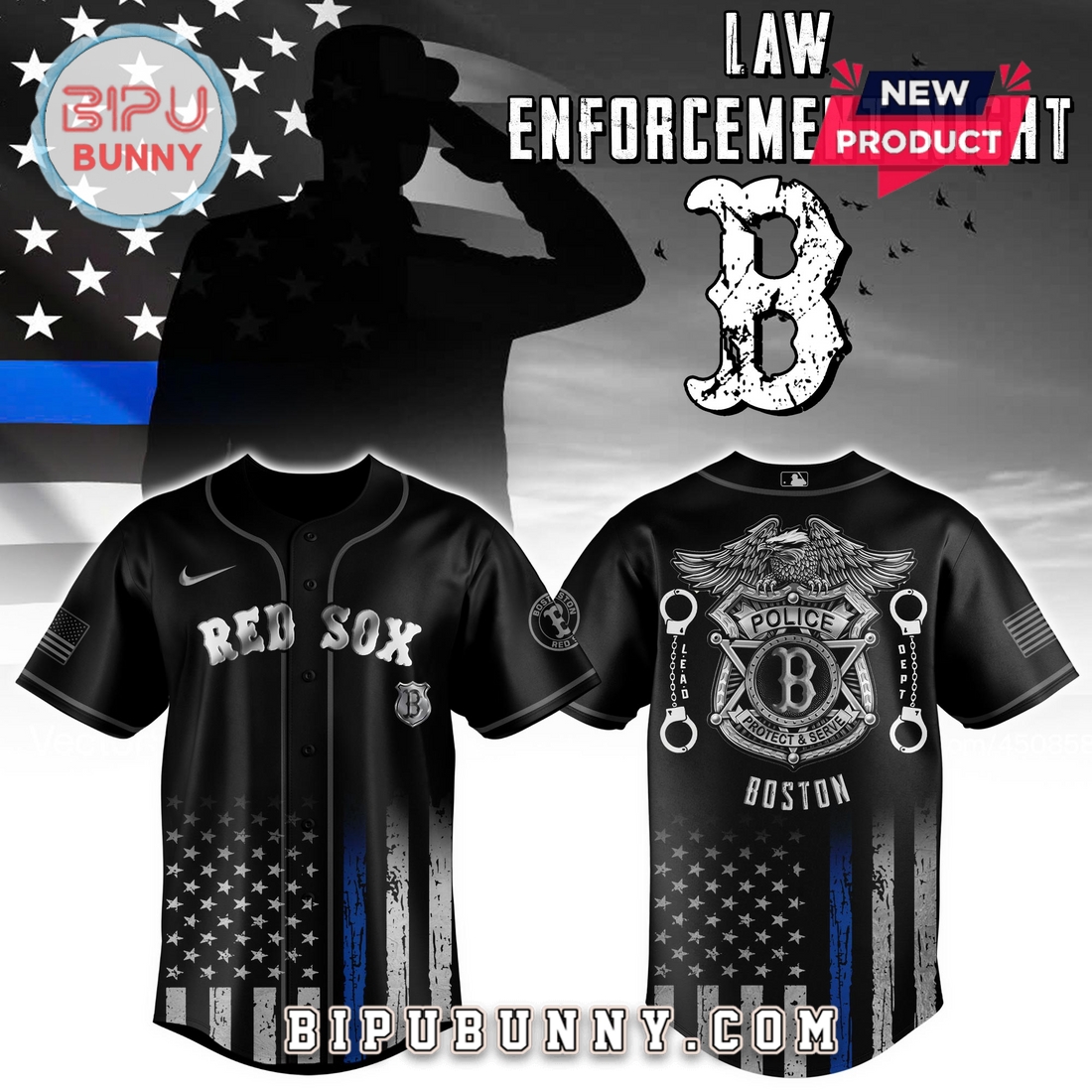 Boston Red Sox MLB x Law Enforcement Night Baseball Jersey