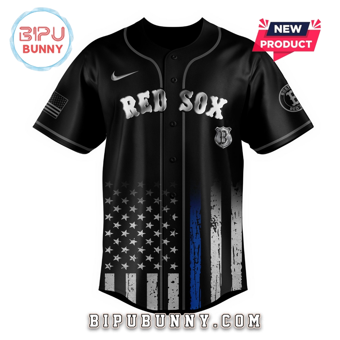 Boston Red Sox MLB x Law Enforcement Night Baseball Jersey - Image 2