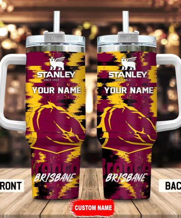 Personalized Brisbane Broncos Stanley Tumbler with Handle & Straw