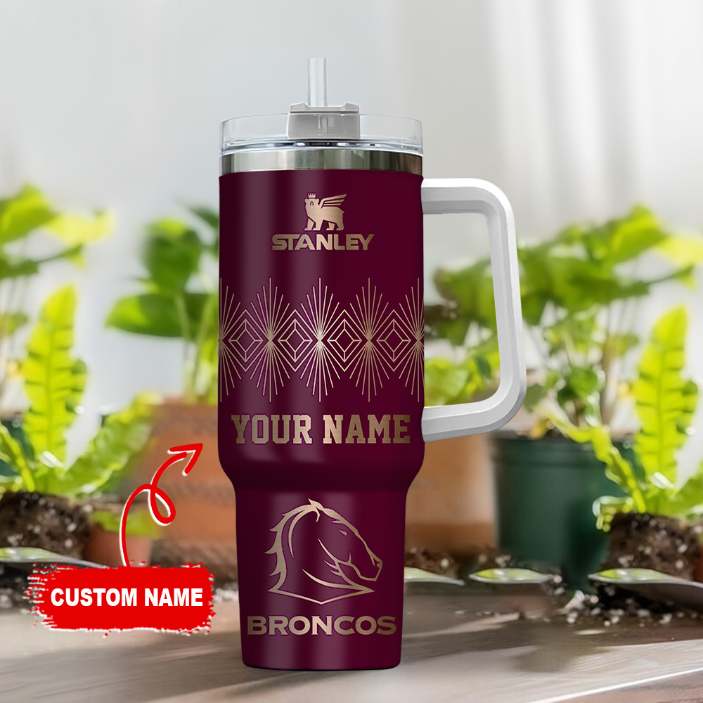 Custom Engraved Stanley Tumbler - Broncos Design with Personalized Name - Image 2