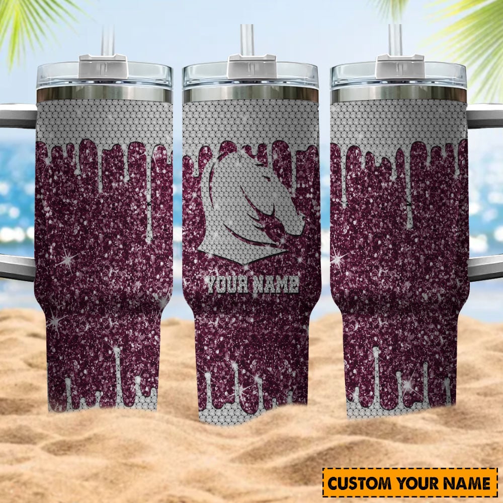 Personalized Horse Tumbler with Handle - Custom Name Glitter Design - Image 4