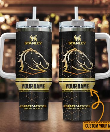 Customizable Stanley Broncos Tumbler with Handle - Personalized Gift Mug