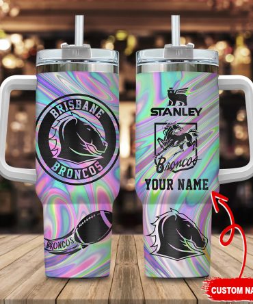 Custom Brisbane Broncos Tumbler with Handle - Personalized Gift for Sports Fans