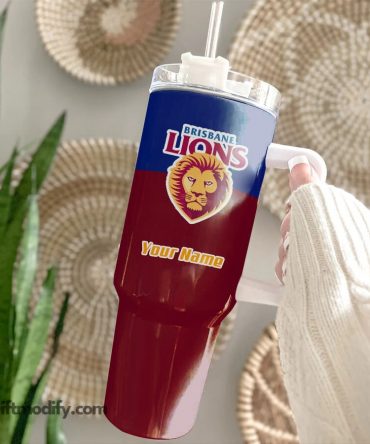 Custom Brisbane Lions Tumbler - Personalized Name & Logo Design